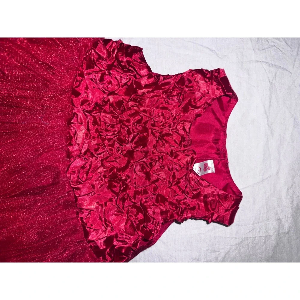 Cherokee Toddler‎ Girl Red Rosette Glitter Tulle Party Dress 2T Holiday Special